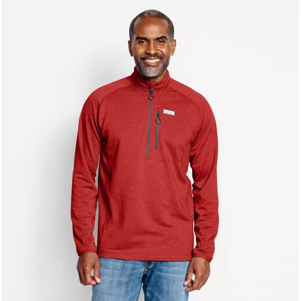 Orvis Horseshoe Hills 1/4 Zip Fleece Men's in Paprika